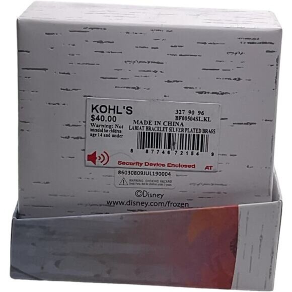 Disney Frozen 2 Lariat Bracelet Silver Plated Brass Lead With Courage Adjustable - Picture 3 of 3